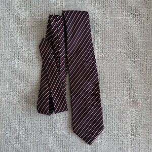 Balmain Elegant Red and Black Diagonal Tie 100% silk